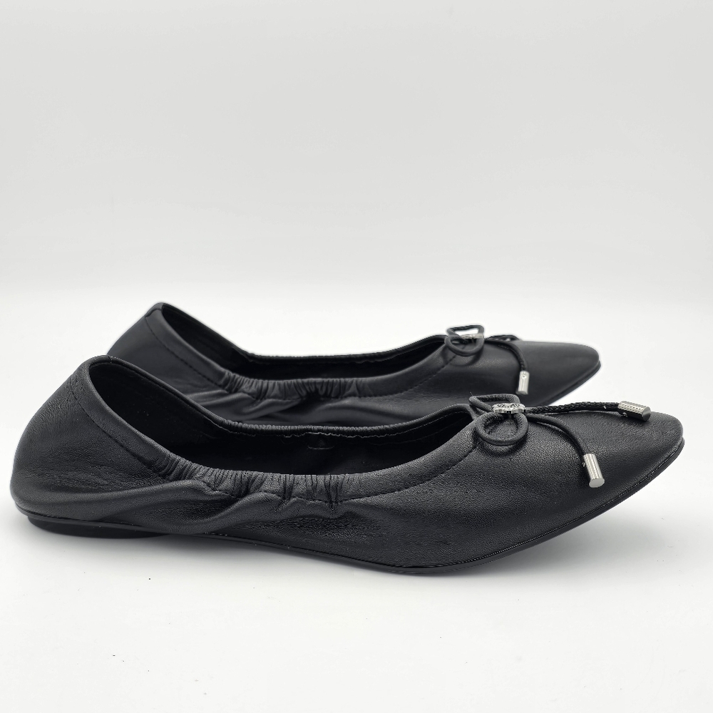 Karl Lagerfeld Paris Velma Almond Toe Ballet Flats, Dark Black, Women's 6.5M - Picture 3 of 11